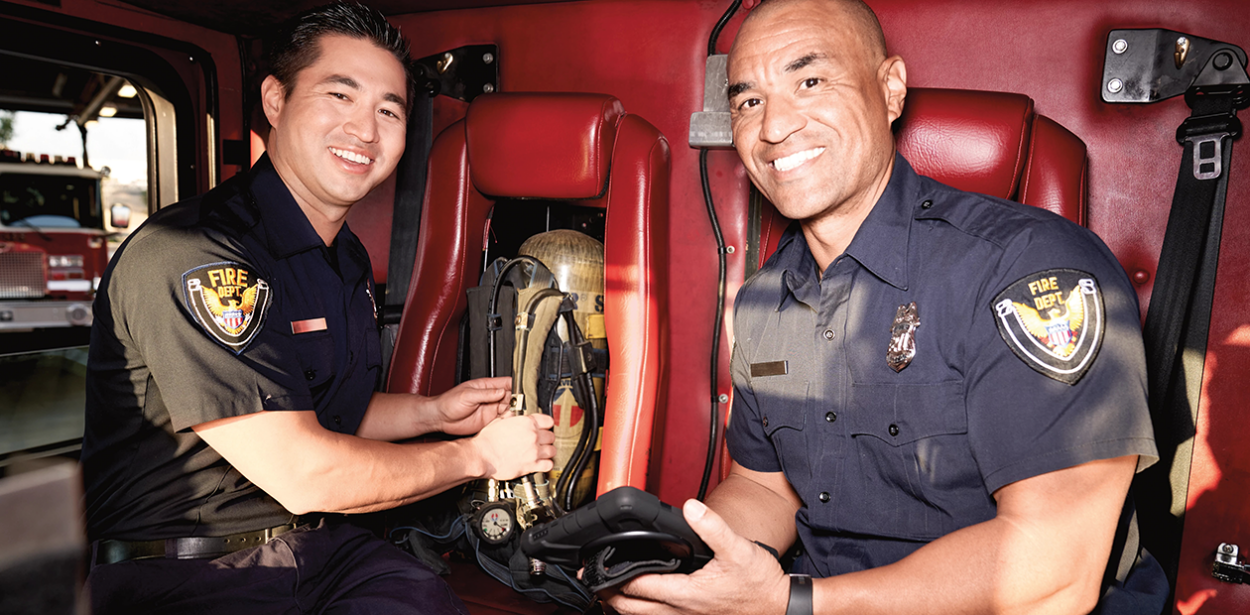 two firefighters