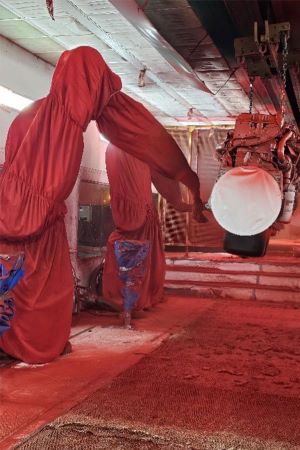 Objects being painted red