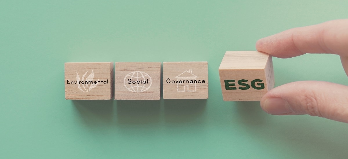 ESG spelled out on blocks