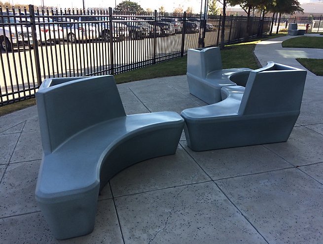 benches made of recycled material