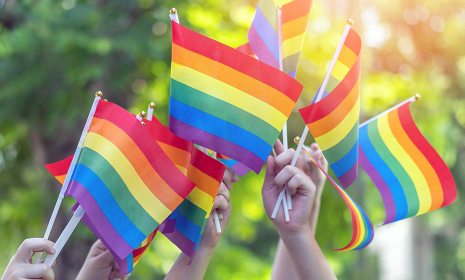 handful of rainbow pride flags