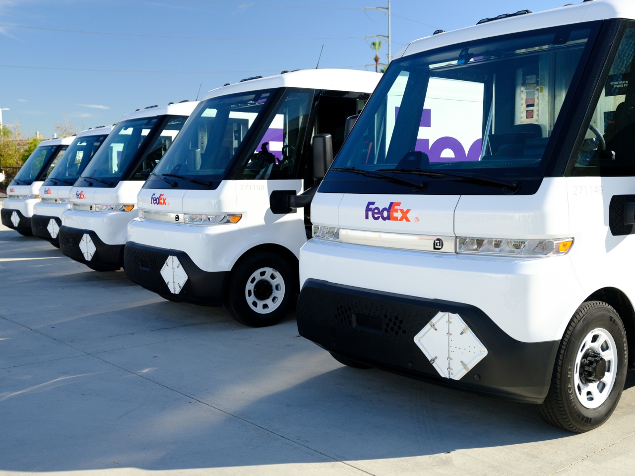 Fleet of FedEx EVs
