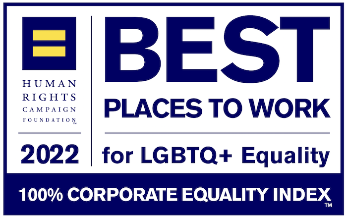 Human Rights Campaign 2022 Best Places to Work for LGBTQ + Equality