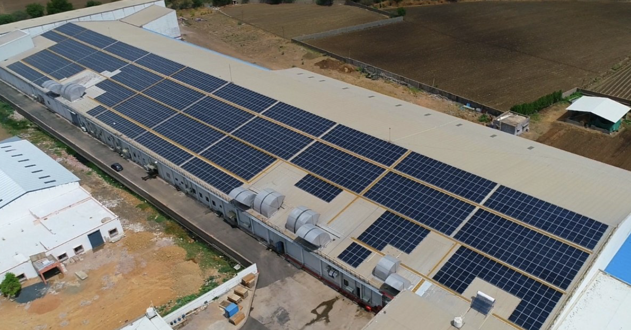 rooftop solar at the Aastha Spintex textile mill in India — Renewable Energy Projects Coming Online in 2025 