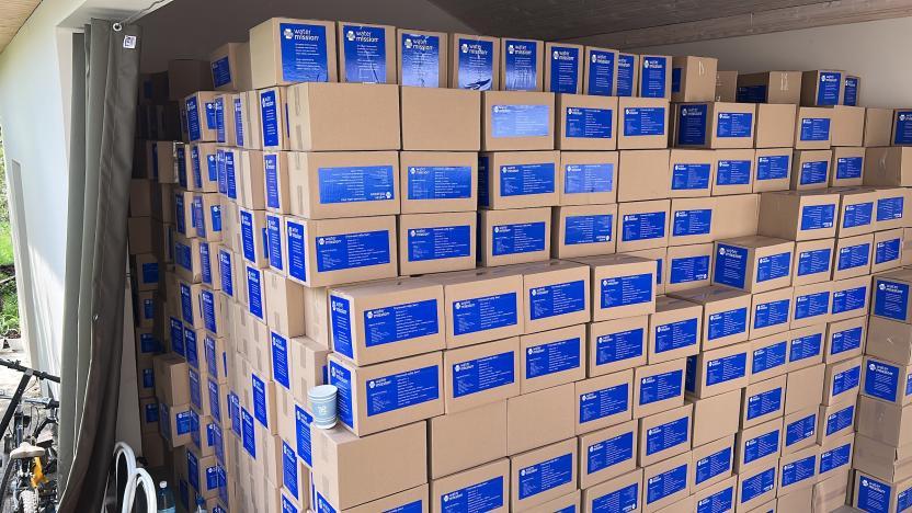 boxes of safe water