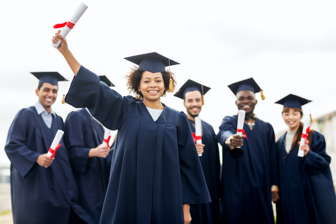 Graduates in robes