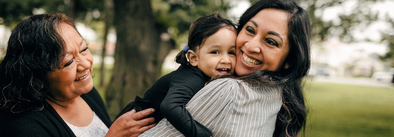 Child hugging mother