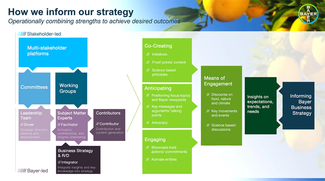 Info graphic flow chart "How we inform our strategy"