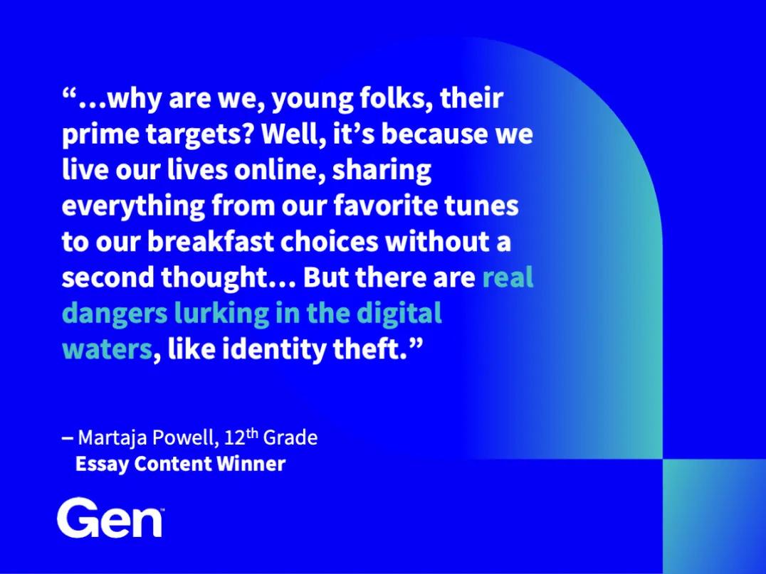 Quote from Martajay Powell, winner of the 12th grade essay competition.