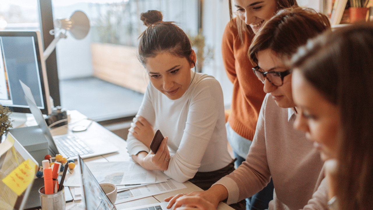 team working at a desk