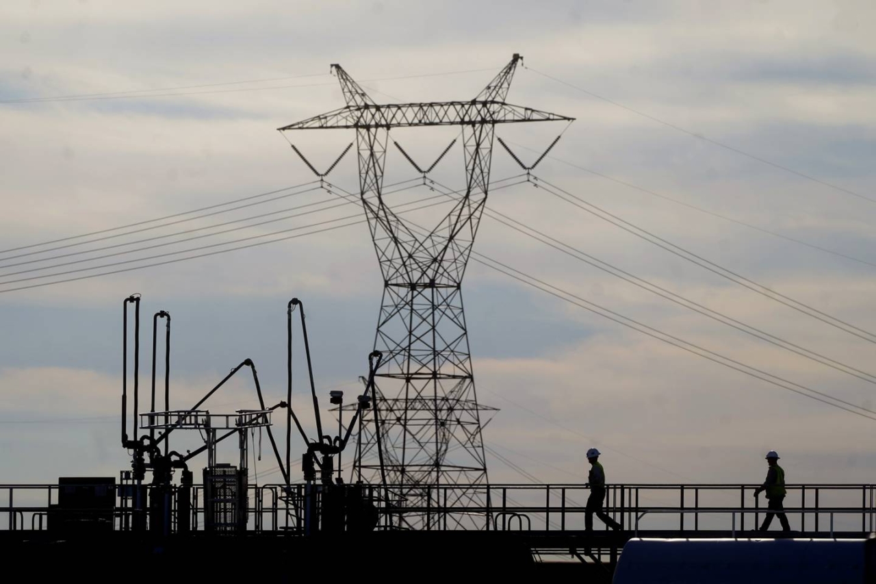 electrical tower at dusk