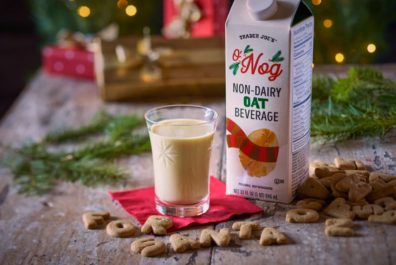 trader joes oat milk nog seasonal plant-based foods