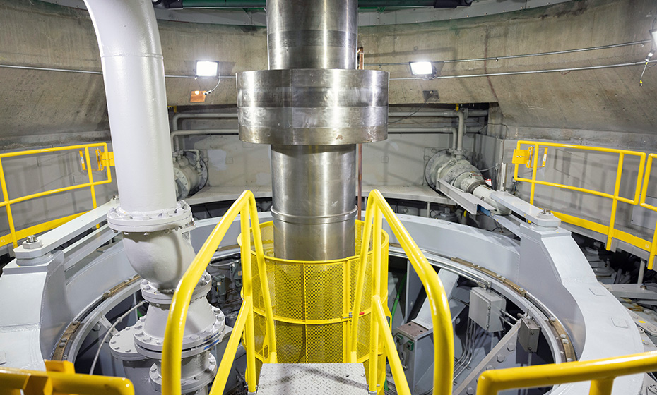 close up of the center of a turbine wheel pit