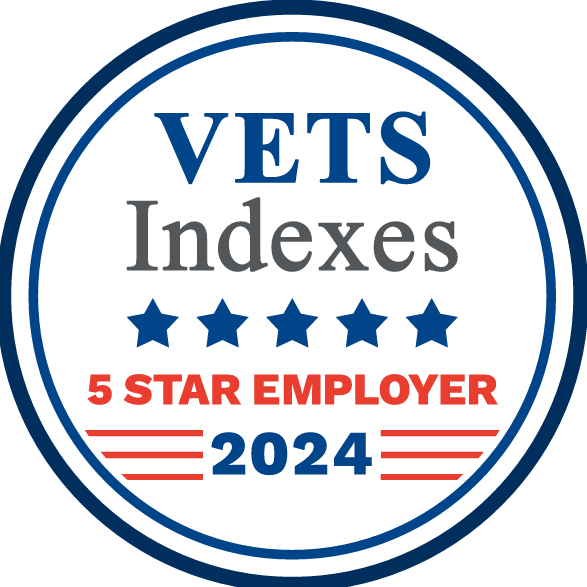 VETS Indexes 5 Star Employer 2024 badge.