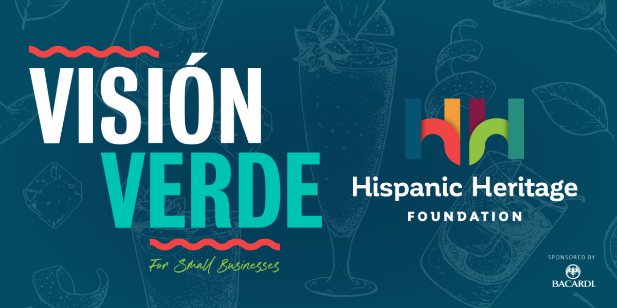 Vision Verde for small businesses and Hispanic Heritage Foundation Logo.