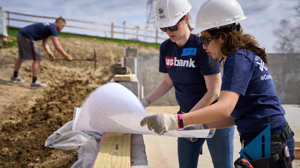 volunteers at work