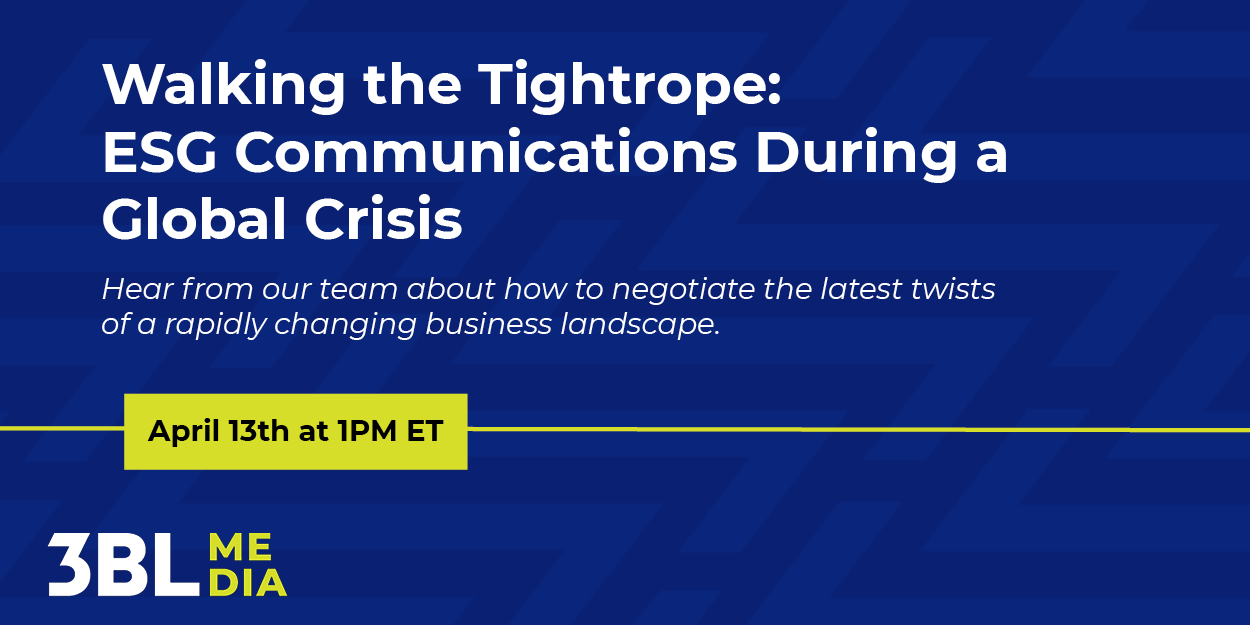 Walking the Tightrope: ESG Communications During a Global Crisis poster