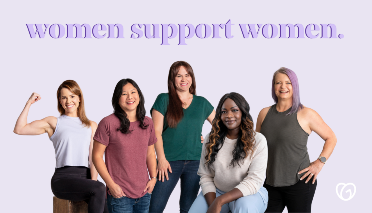 women support women, with a row of women below