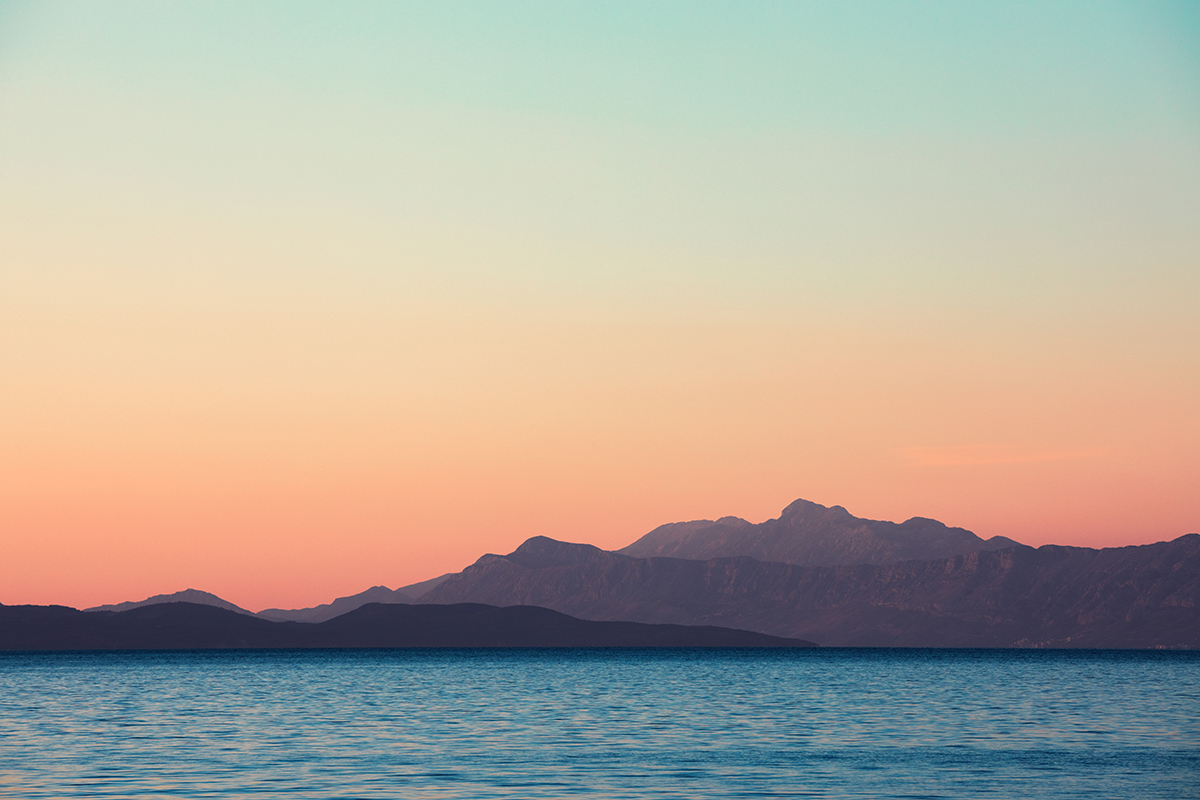 water and mountain landscape