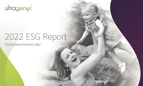 2022 ESG Report Cover with person holding up a baby