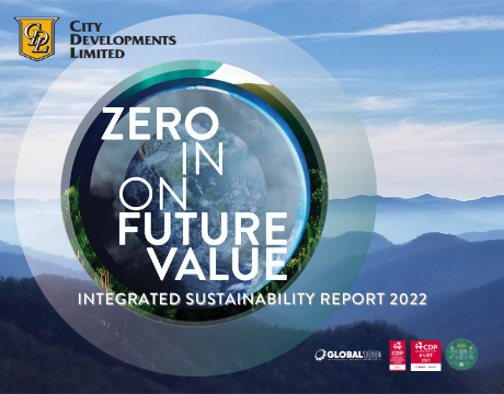 CDL Sustainability Report Cover 2022 reads: Zero in on Future Value