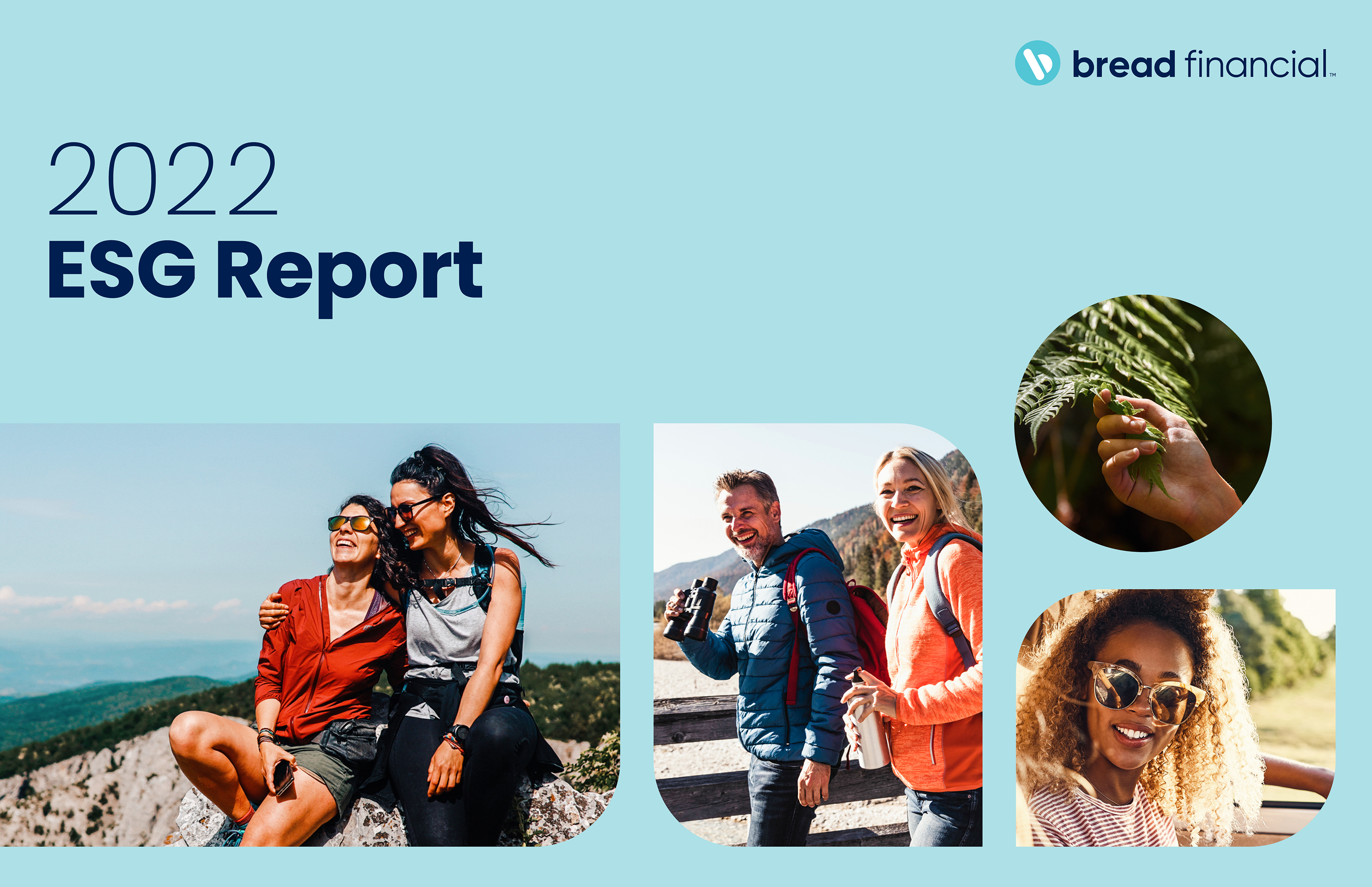 2022 ESG Report with images of smiling and active people