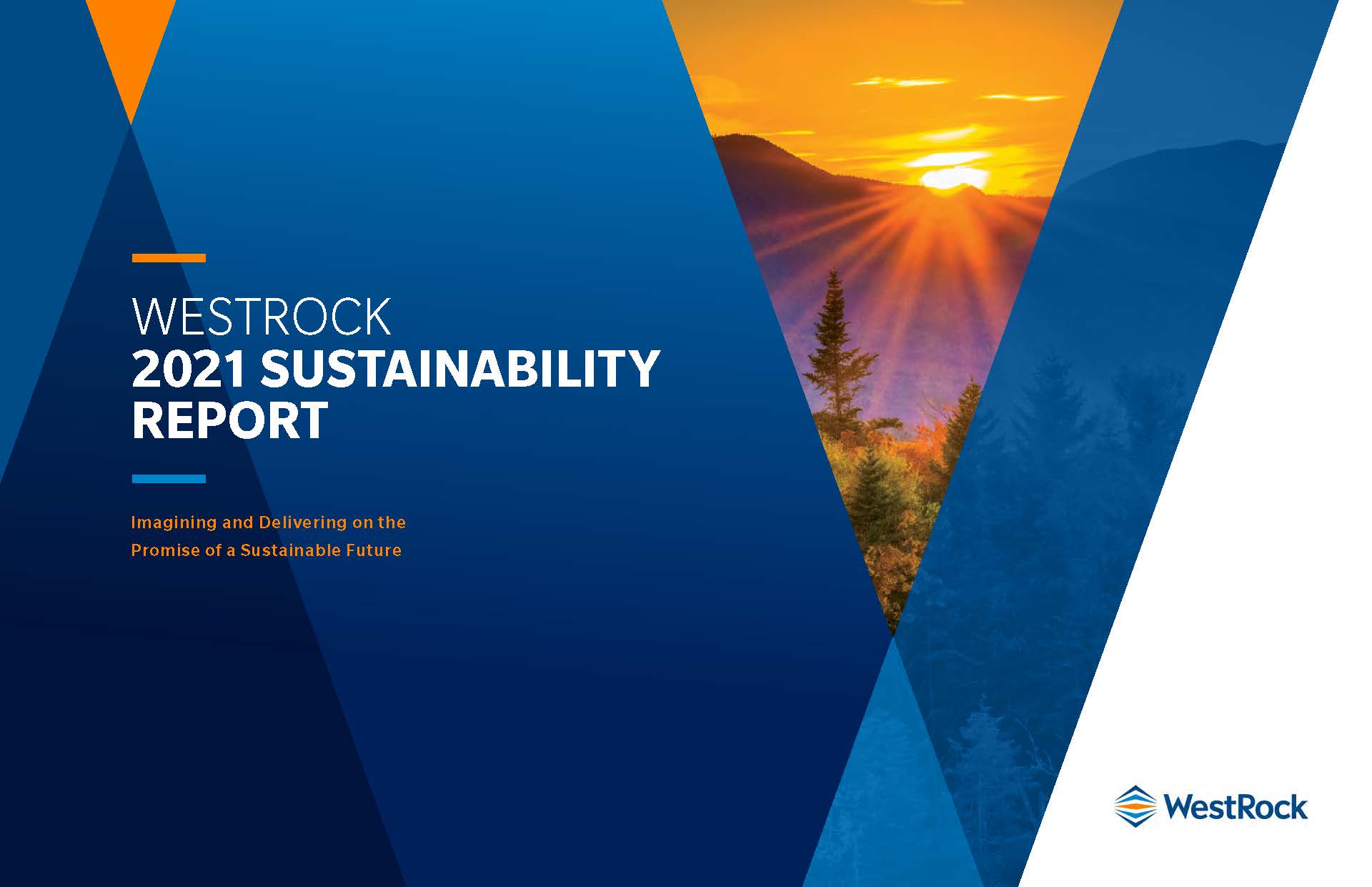 WestRock 2021 Sustainability Report cover with logo