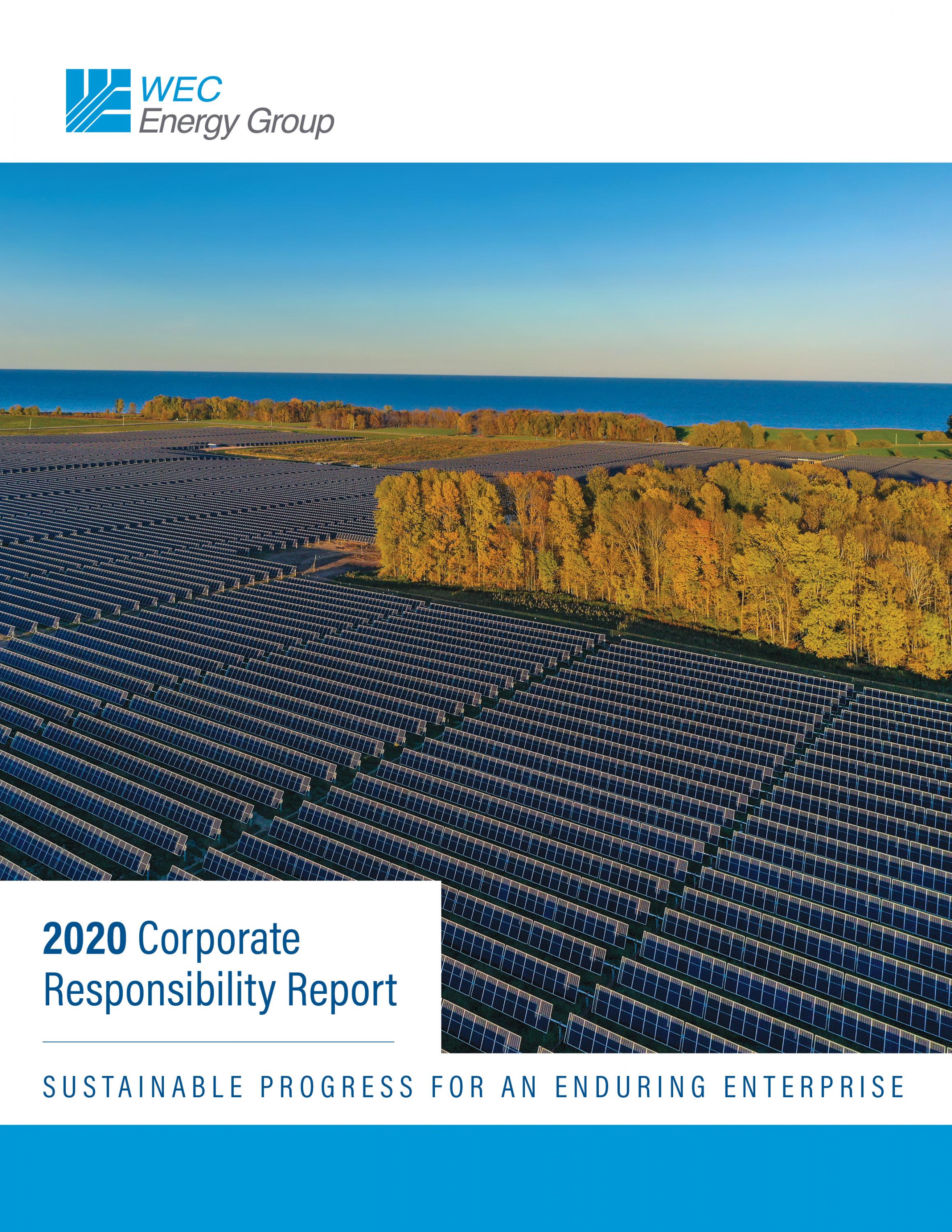 WEC Energy Group 2020 Report Cover (Solar field) 