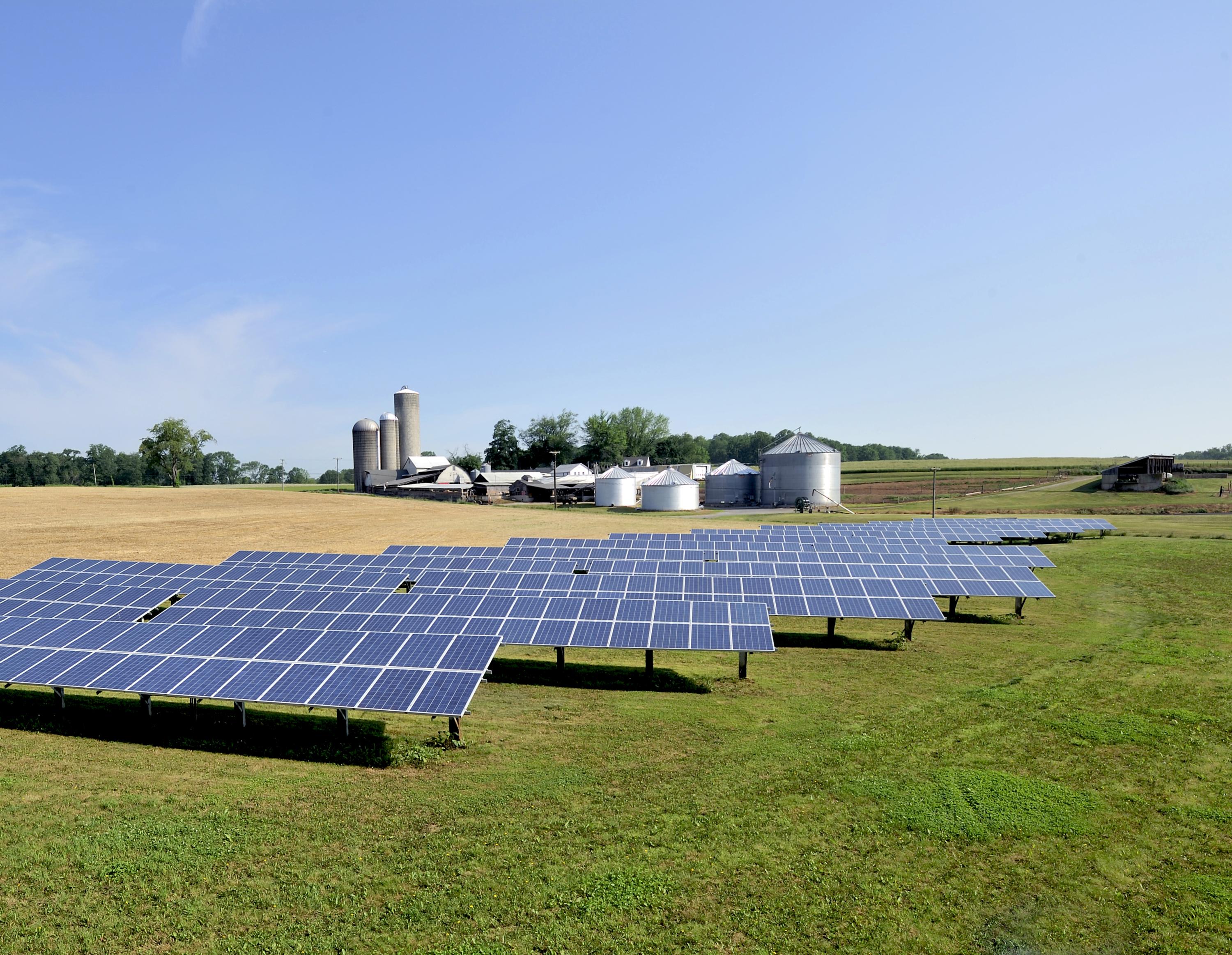 solar panels in field