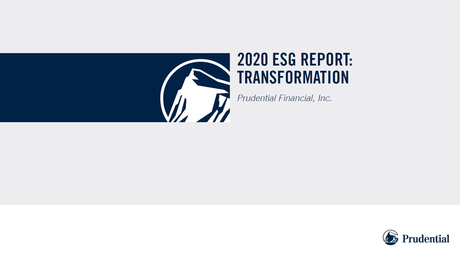 Prudential 2020 ESG Report Cover