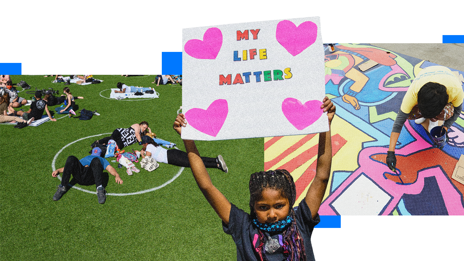 child holding up a sign