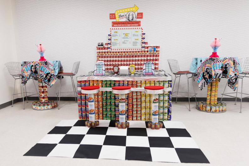 Short Hills CAN food drive sculpture. 