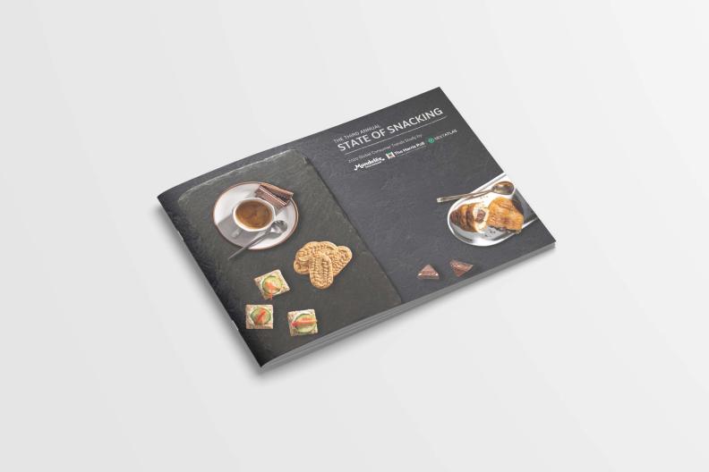 Cover pages of the State of Snacking report 