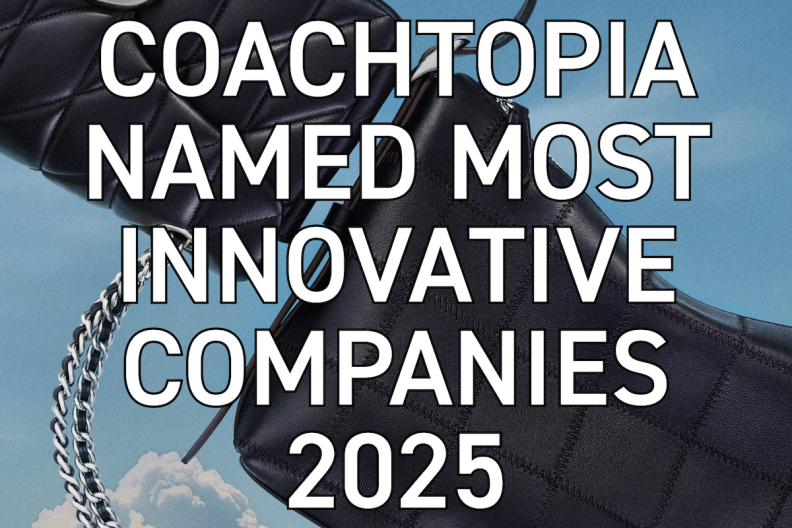 coach bags in clouds with fast company logo 