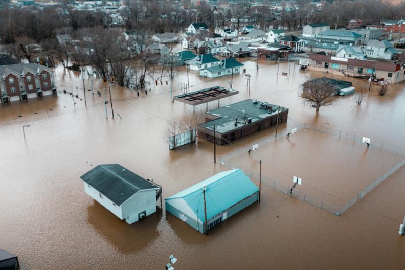 flooded buildings 