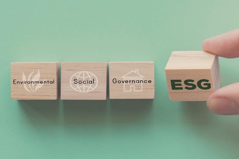 ESG spelled out on blocks 