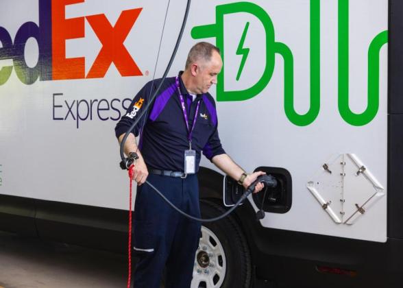 EV charging FedEx Truck