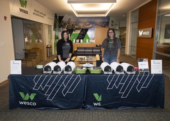 Wesco employees green new hires.