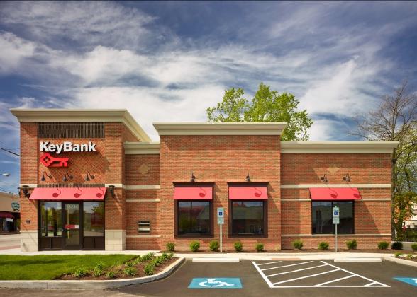 Exterior of a KeyBank branch.