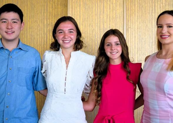 Scholarship recipients (left to right) Ryan Wu, Meredith Hawkins, Alyssa Norsworthy and Alexis Hunsicker. Not pictured: Desmond Breland, Grace Gardner and Madelynn Soucie.