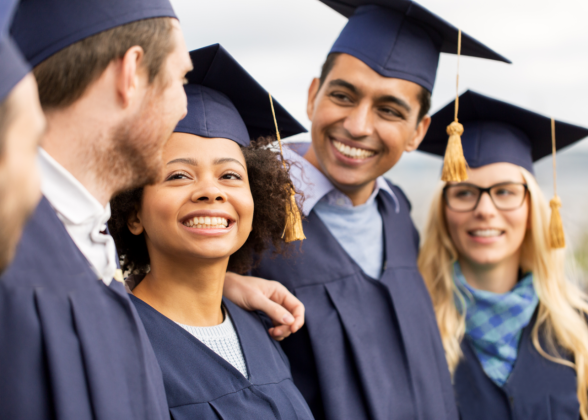 Students at graduation ceremony