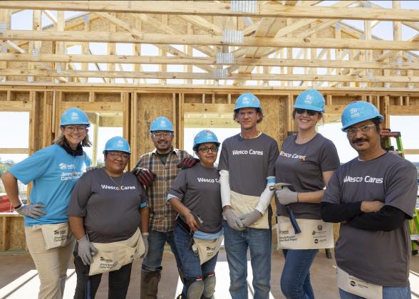 Wesco volunteers working at the Jimmy and Rosalynn Carter worksite.