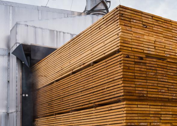 Large piles of wood