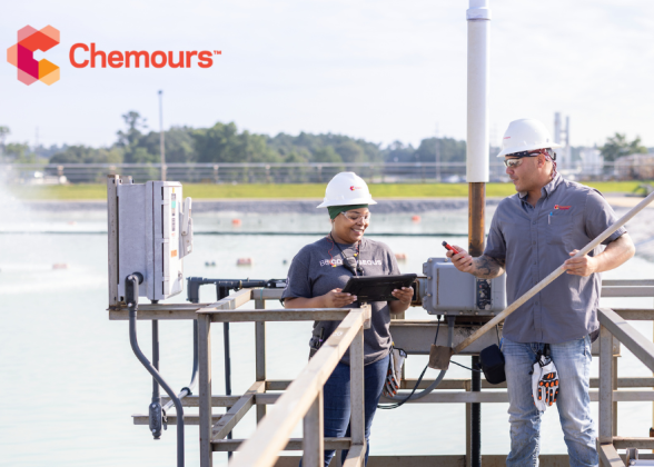 Two workers in hard hats