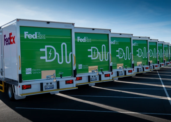 Electric FedEx vehicles