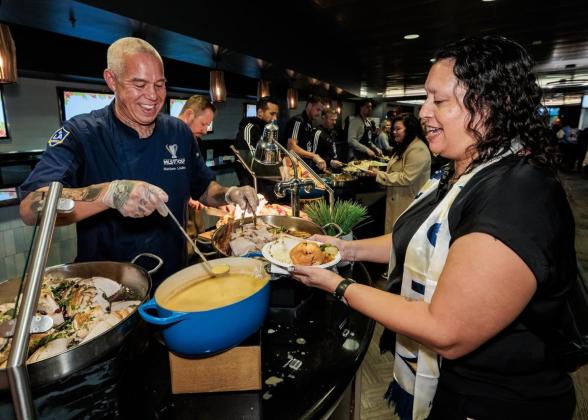 Guests at the 22nd Annual Foundations’ Feast were welcomed with hearty plates of turkey, mashed potatoes, green beans, cornbread, and an array of desserts.