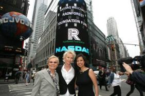 The Rainforest Foundation Fund Founder Rings The NASDAQ Stock Market Opening Bell Image.