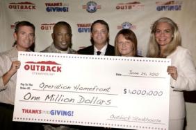 Outback Steakhouse Presents $1 Million Donation in Support of the U.S. Troops Through Operation Homefront Image.