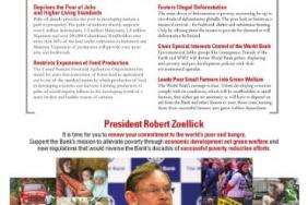 New Ad Says World Bank Plan Deserts Poor, Restricts Fight Against Hunger Image.