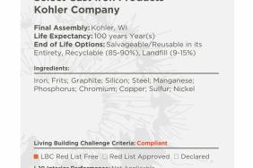 Kohler Co. Announces First Ever At Scale Third-Party Verified Declare Labels Image.